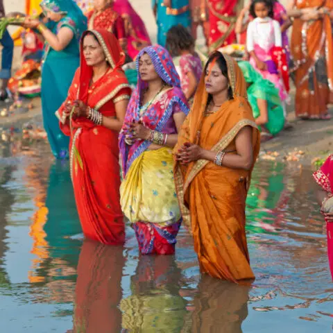 Raxaul,,India,-,Nov,8:,Unidentified,Indian,Women,Celebrating,Chhath